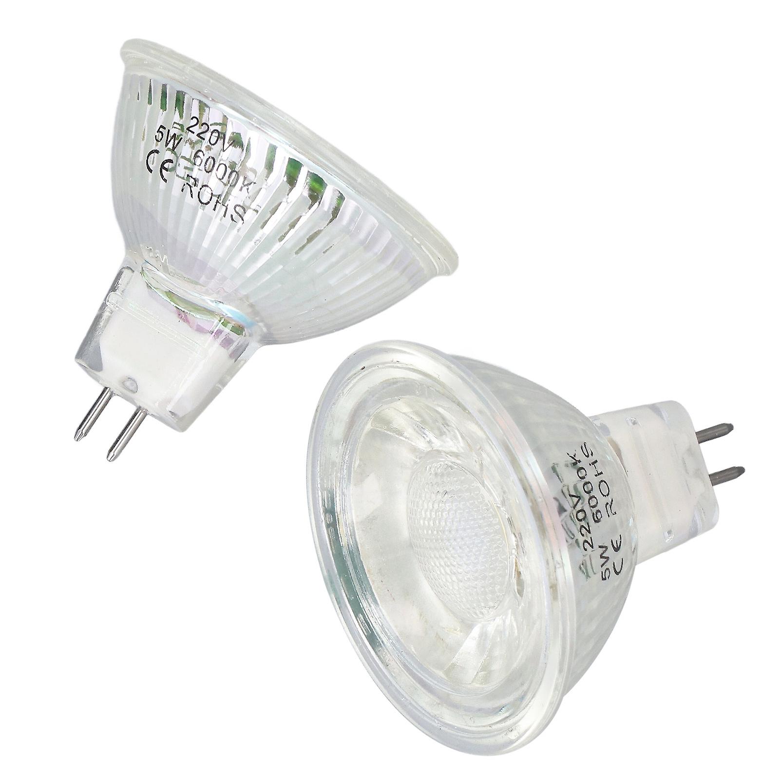 5w Cob Led Light Bulb Glass Mr16 Bulb Dimmable Spot Light Bulb For Bedroom Living Room 220vpure White Light 6000k