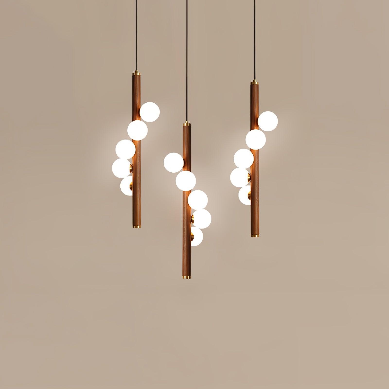 Vertical Orb Timber Pendant Lamp