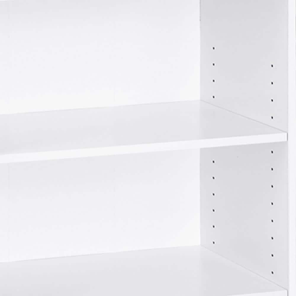 Furinno 40.3 in. White Wood 3-shelf Standard Bookcase with Adjustable Shelves 14151R1WH