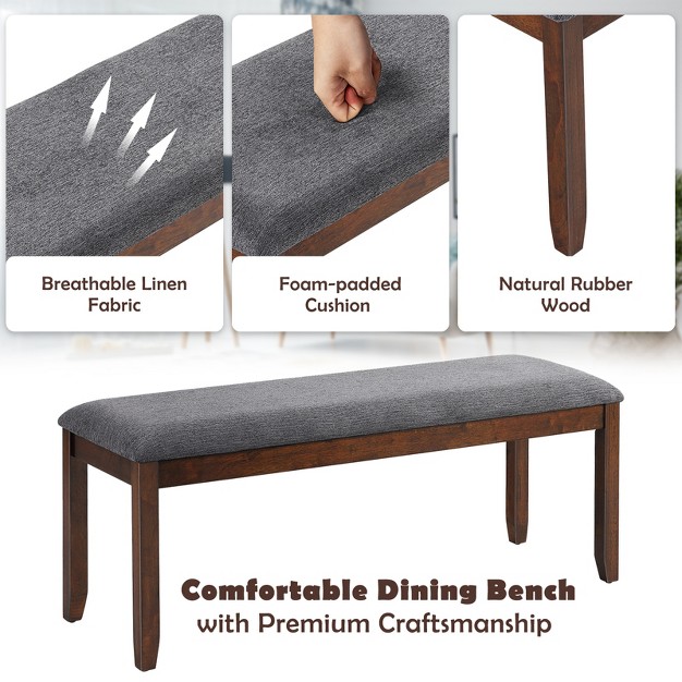 Tangkula Set Of 2 Bench Seat Upholstered Dining Bench With Wood Legs For Bedroom living Room entryway