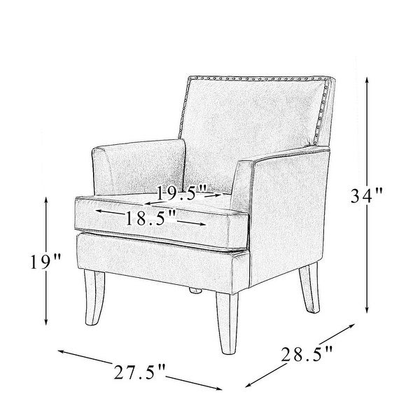 Solid Wood Armchair Accent Chair with Nailhead Trim