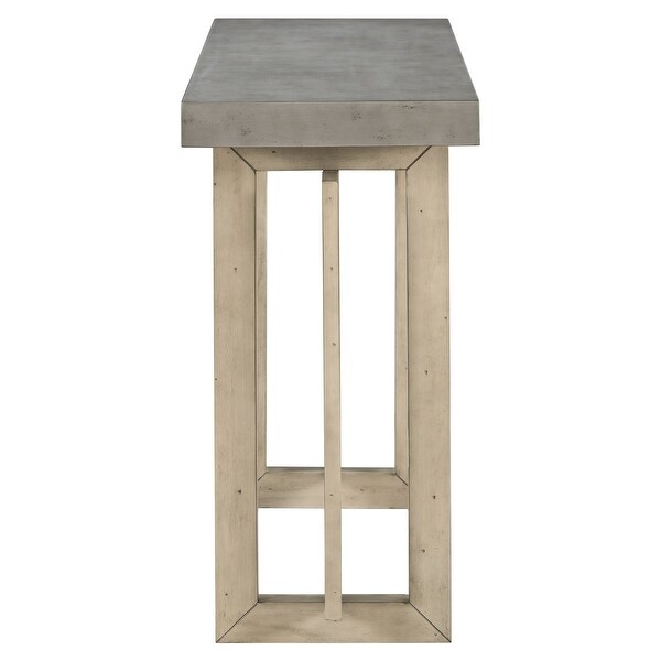 Contemporary Console Table with Industrial-inspired Concrete Wood Top