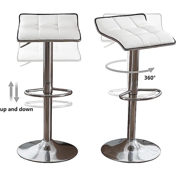 Ebello Bar Stools Set of 2 Square Backless Adjustable Tall Stools