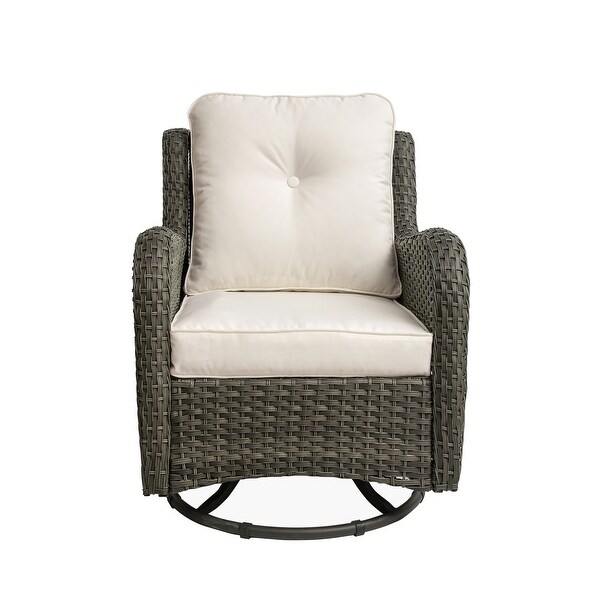 Outdoor Rattan Swivel Gliders Rocking Chair