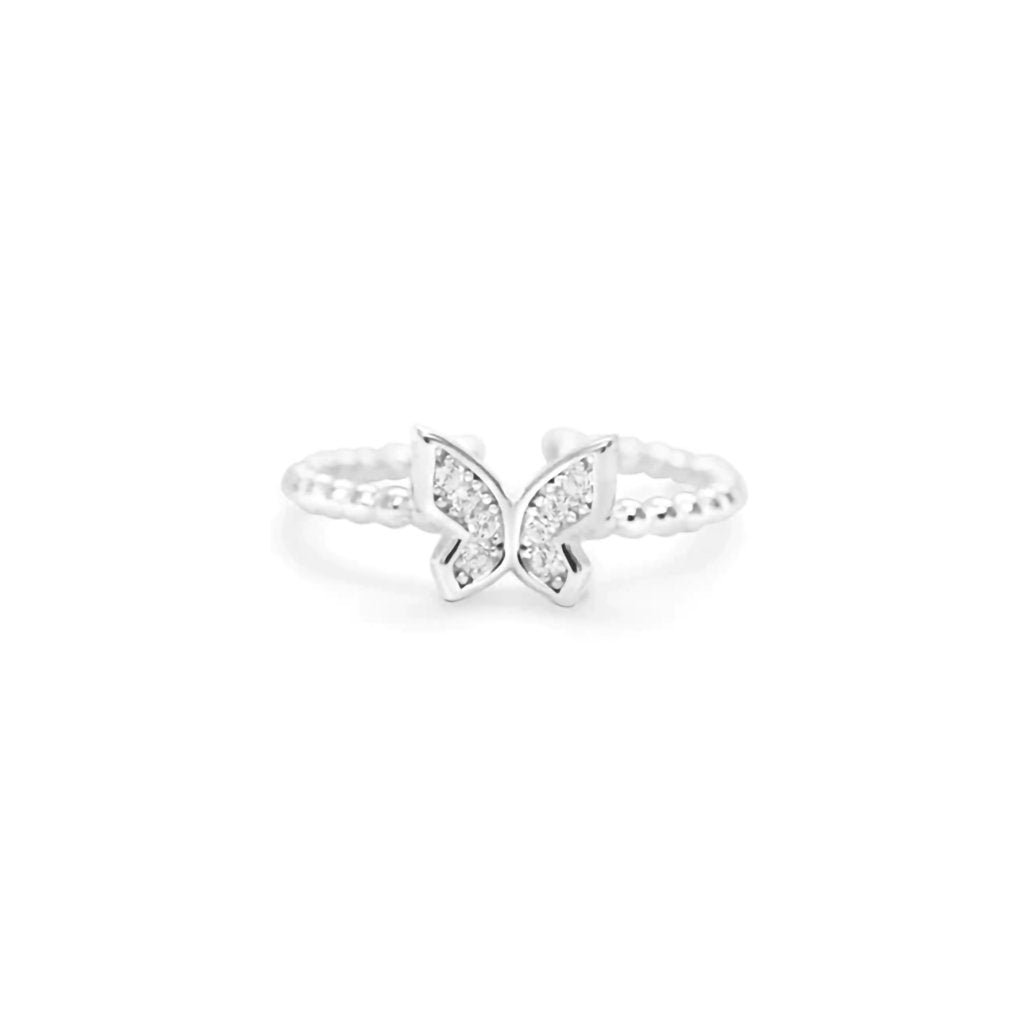 Stia  Butterfly Droplet Ring in Silver