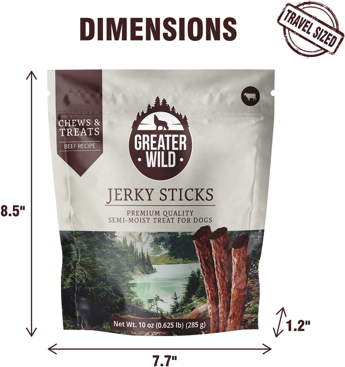 Greater Wild Premium Beef Flavored Jerky Dog Treats