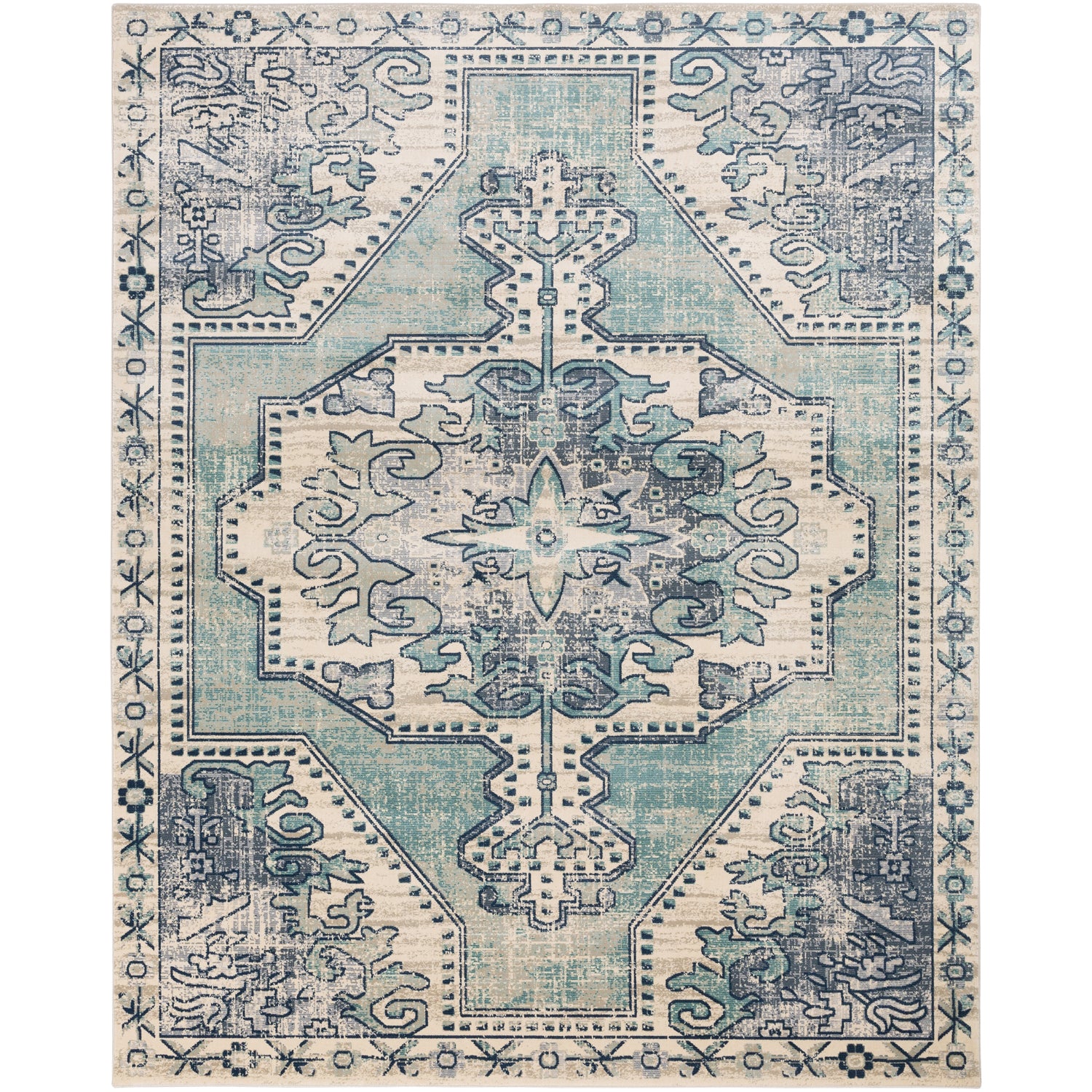 Bohemian Rug in Teal & Navy