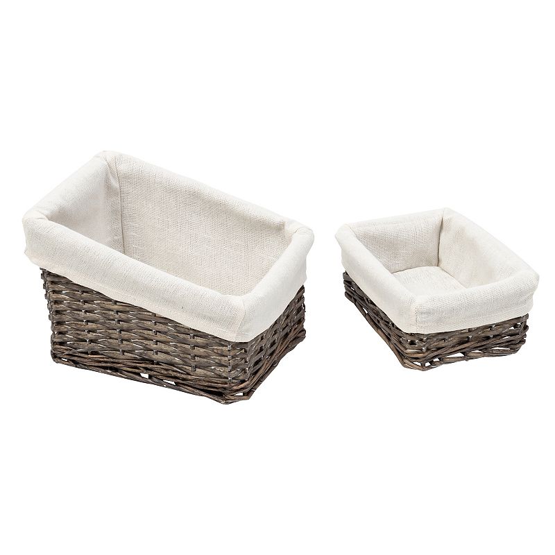 Honey-Can-Do 7-Piece Split Willow Woven Bathroom Storage Basket Set