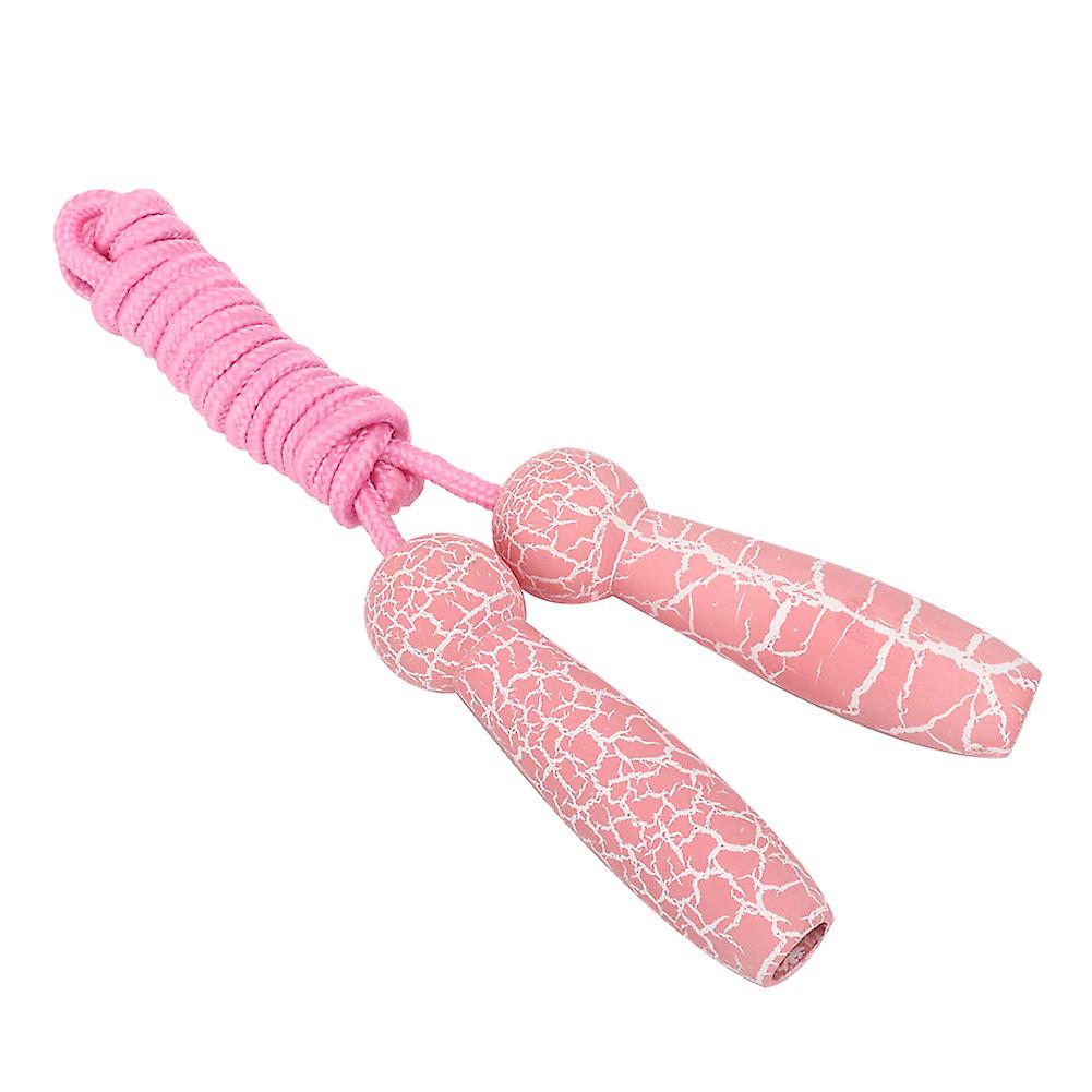 Children Wooden Adjustable Skipping Rope Student Adult Fitness Edicational Toypink