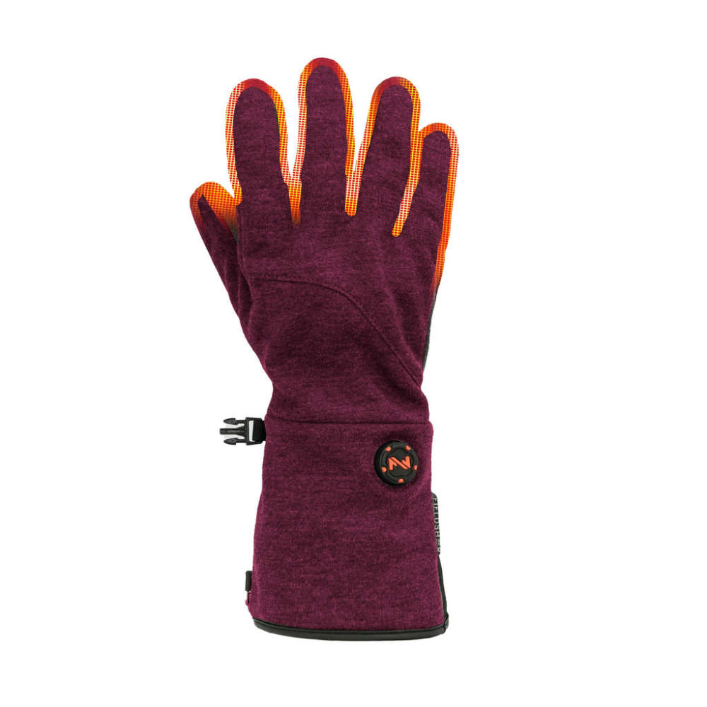 Mobile Warming Thermal Heated Glove Womens Burgundy XS ;