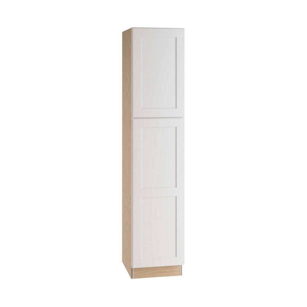 Home Decorators Collection Newport Assembled 18 x 84 x 21 in. Plywood Shaker Vanity Linen Cabinet Left Soft Close in Painted Pacific White VLC182184L-NPW