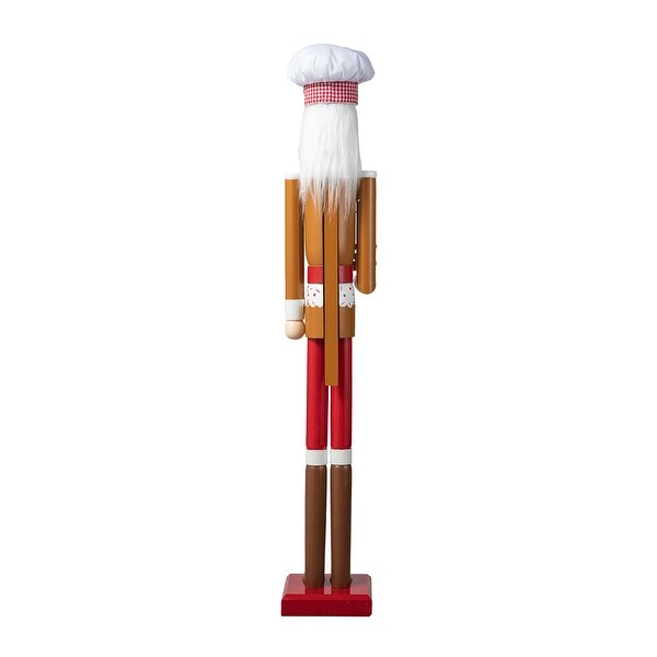 Glitzhome 42H Wooden Christmas Gingerbread Chef Nutcracker