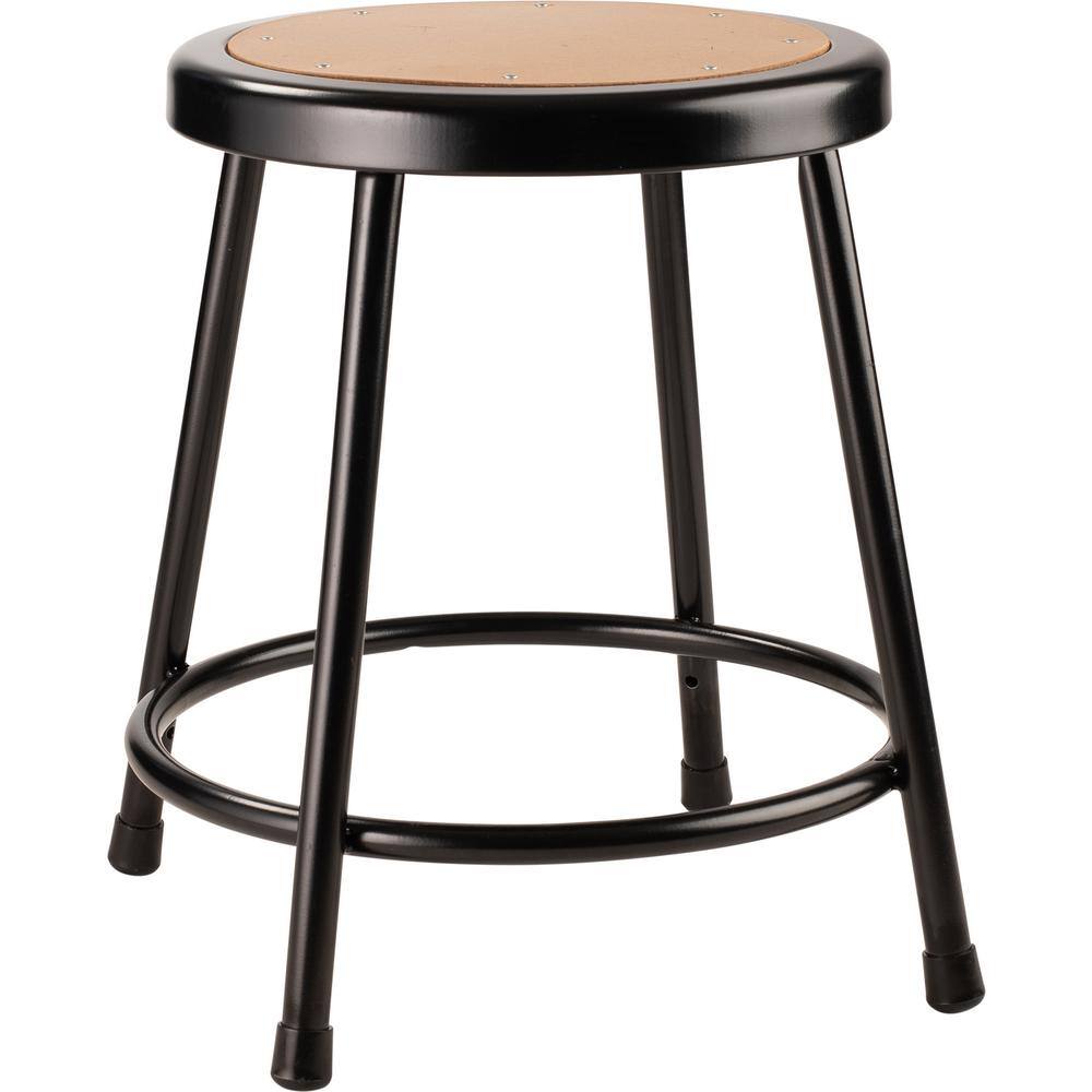 National Public Seating 18 in. Black Heavy-Duty Steel Stool (2-Pack) 6218-102