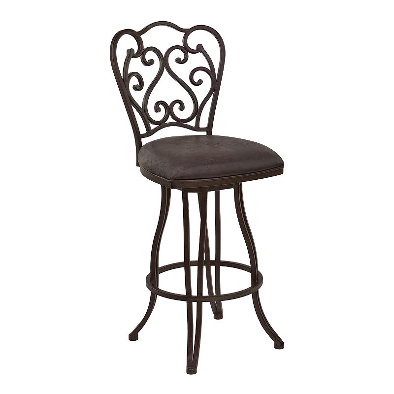 Armen Living Celeste Bar Height Metal Swivel Barstool