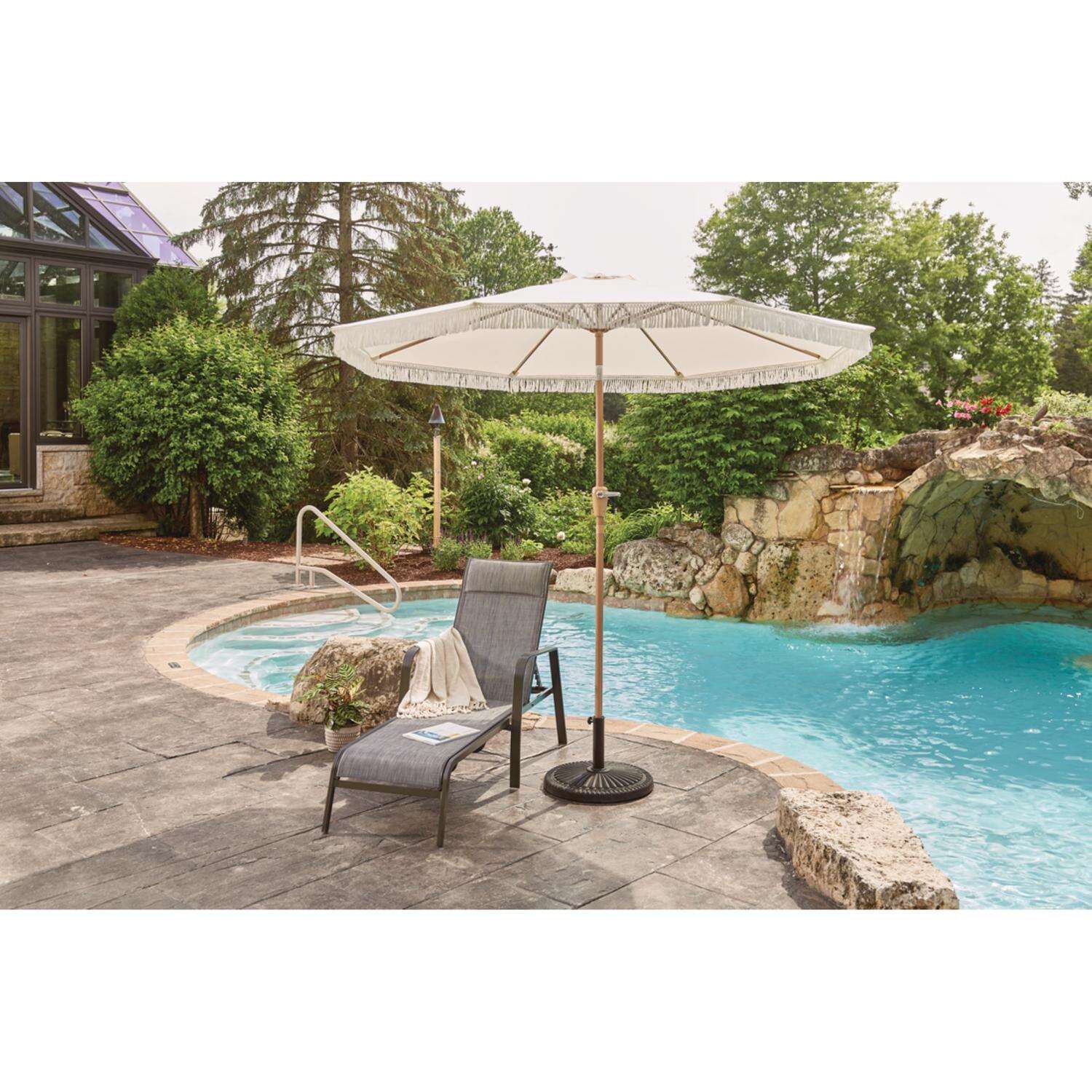 Living Accents Pacifica Black Aluminum Frame Sling Chaise Lounge Blue