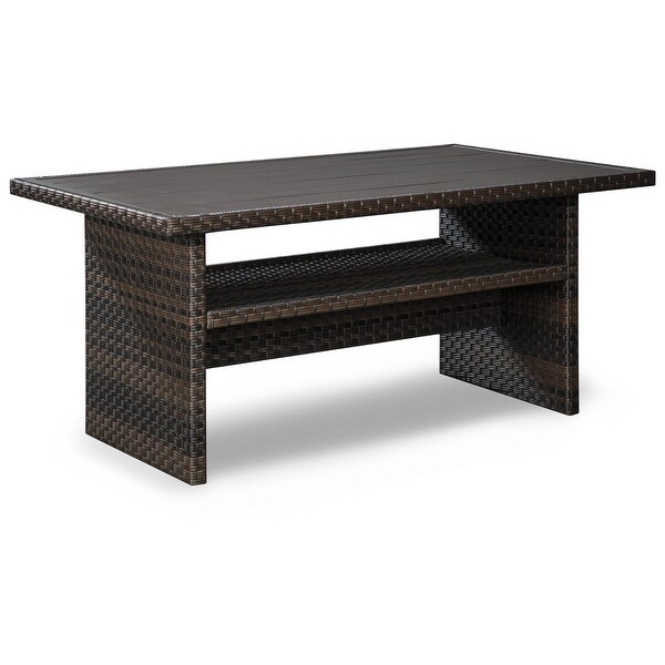 Signature Design by Ashley Easy Isle Dark Outdoor Brown Rectangular Table