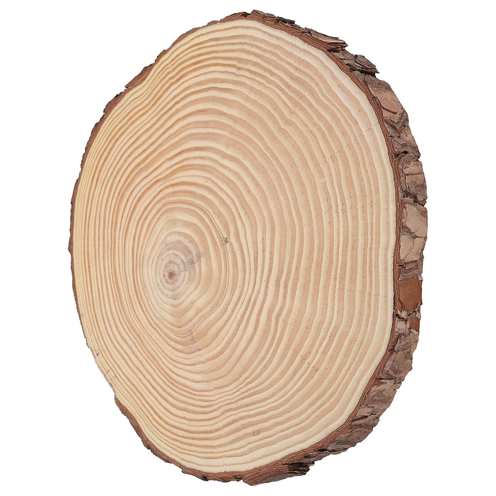 Natural Wood Slices Unfinished Wood Circles Ornaments Irregular Wood Slices With Bark22.5x23cm/8.9x9.1in