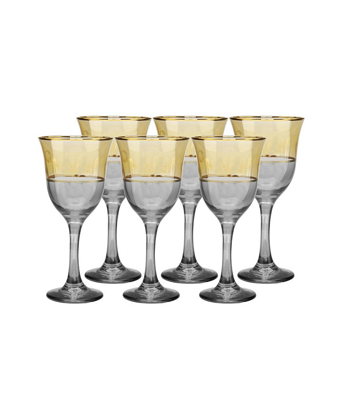 Classic Touch Gold Water Glasses Set of 6