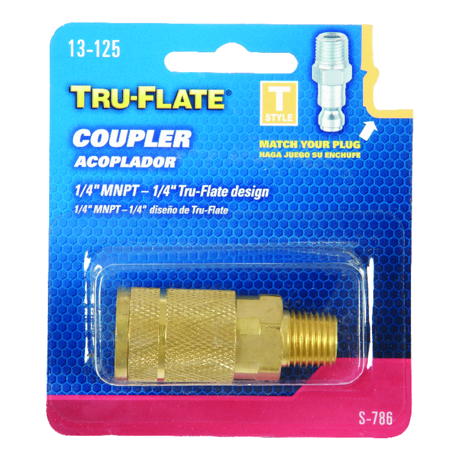 Tru-Flate Brass Quick Change Coupler 1/4 in. Male 1 pc