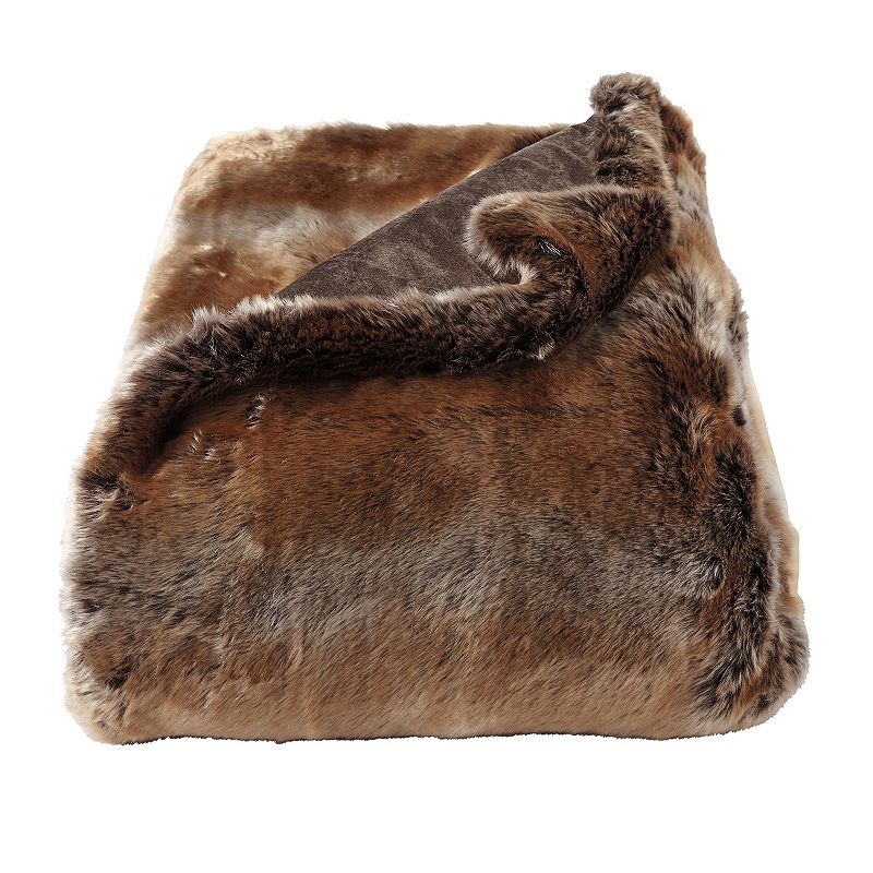 Portsmouth Home Marten Sable Faux Fur Throw Blanket