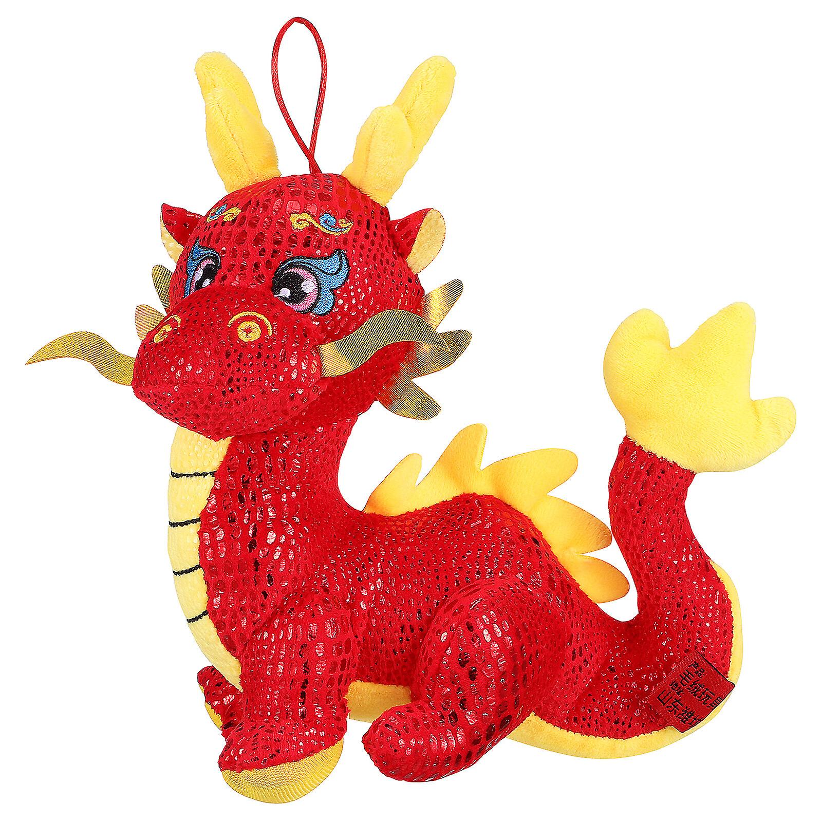 Stuffed Dragon Decor Desktop Animal Adornment Chinese Zodiac Dragon Mascot Festival Supply