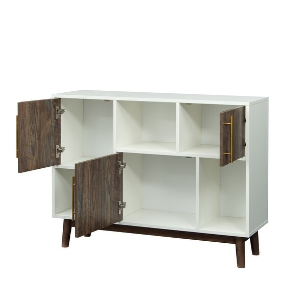 Multi-purpose storage cabinet with display stand and door