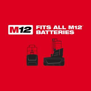 MW M12 12V Lithium-Ion Cordless 14 in. Impact Driver Kit W(2) 1.5Ah Batteries Charger  Case 2462-22