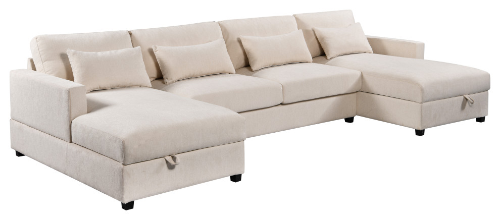 Spacious U Shape Sectional Sofa: Perfect for Relaxation and Storage   Contemporary   Sectional Sofas   by TATEUS LLC  Houzz