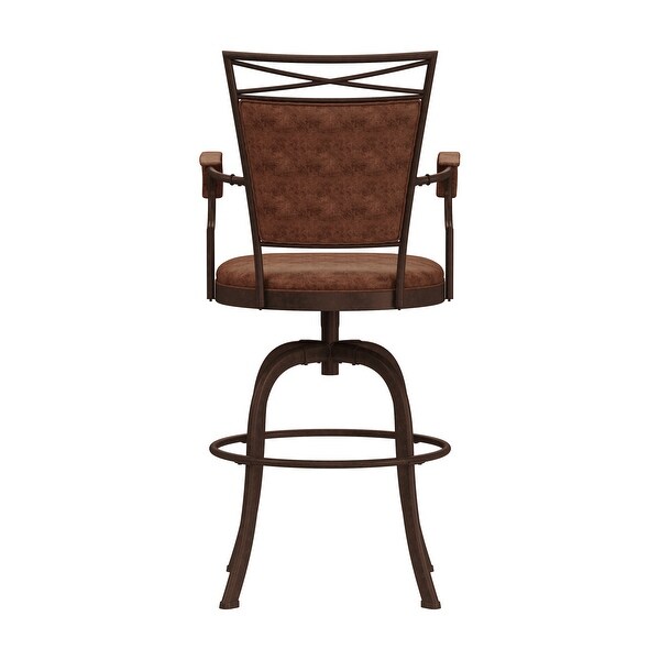 Bridgetown Bar Stool with Swivel， Aged Bronze