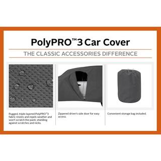 Classic Accessories Over Drive 183 in. L x 59 in. W x 51 in. H PolyPRO3 Hatchback Car Cover in Grey 10-120-321001-RT
