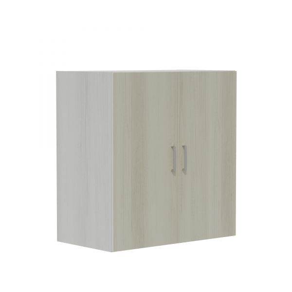 Mirella Wood Door Storage Cabinet， White Ash