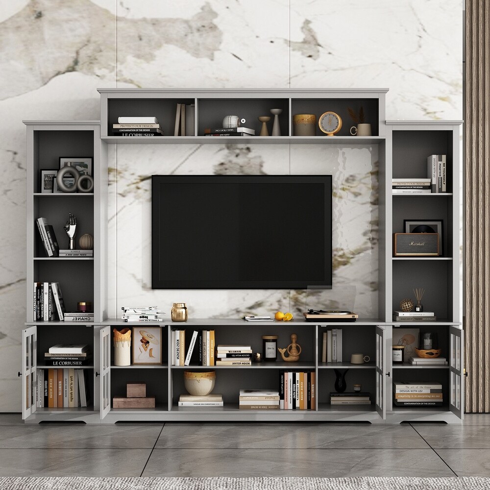 Wall Unit Entertainment Center Bookshelves TV Stand Display End Tables