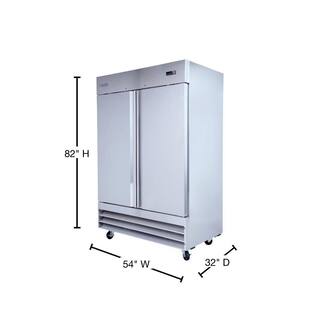 Norpole 48 cu. ft. 2-Door Commercial Upright Reach-In Freezer in Stainless Steel NP2F