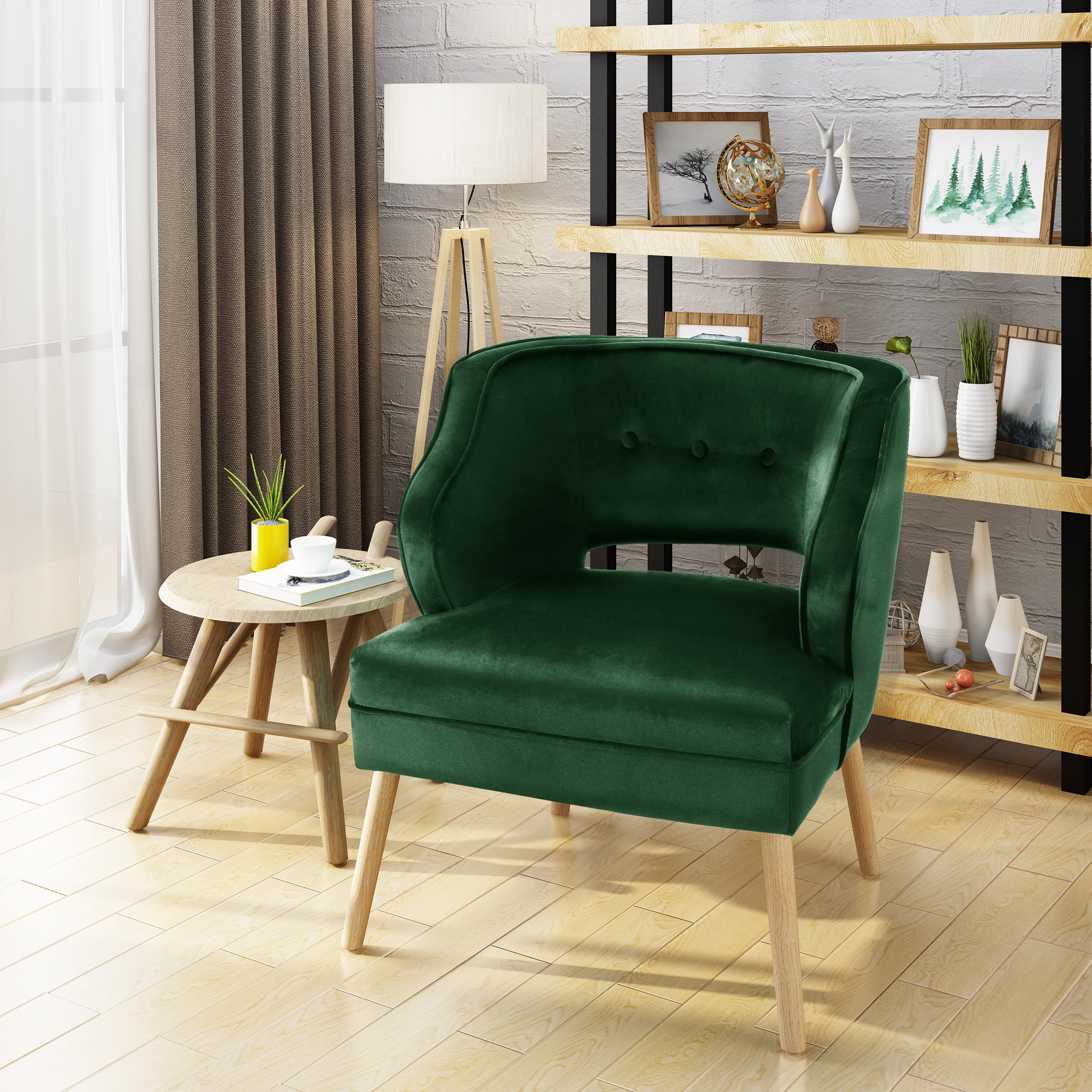 Michaela Mid Century Modern Velvet Accent Chair