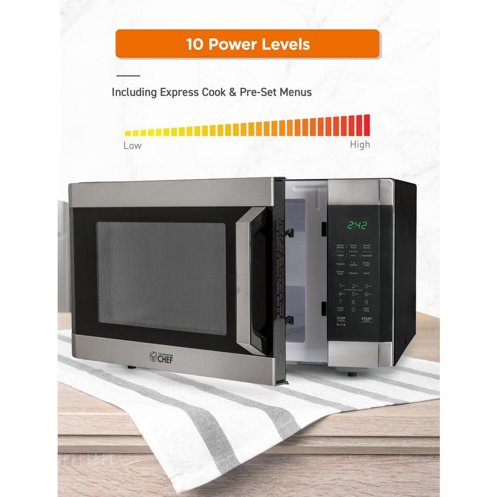 Commercial CHEF 218 in Width 16 cu ft Stainless SteelBlack 1100Watt Countertop Microwave Oven