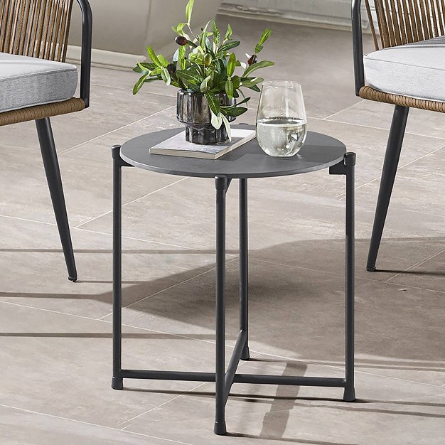 Round Cocktail Table Charcoal Alaterre Furniture