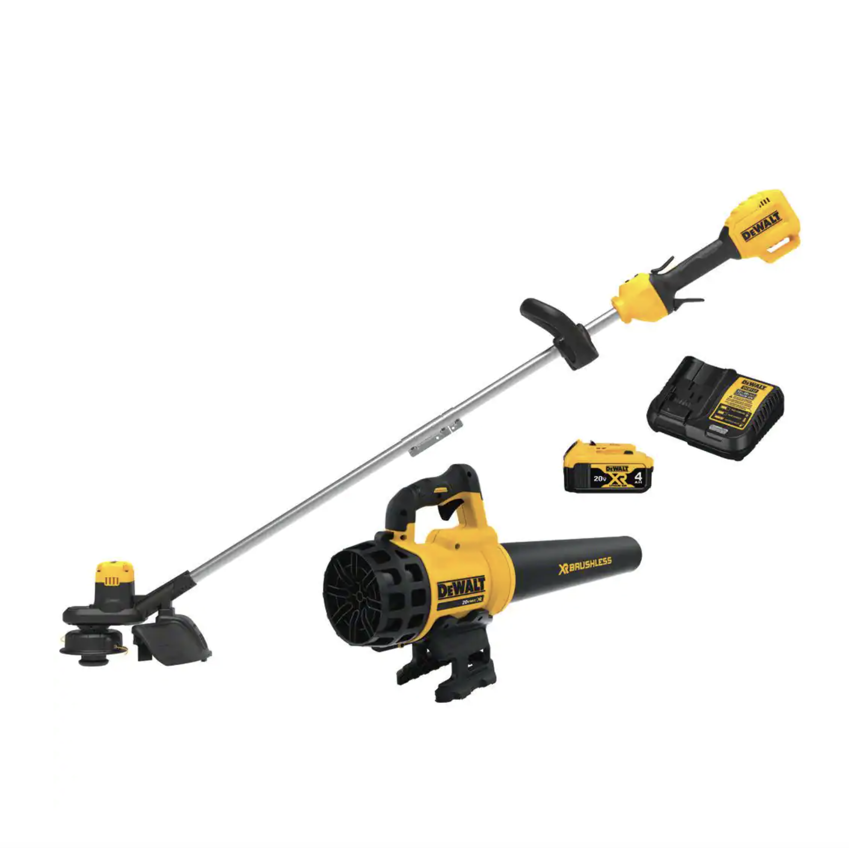 Dewalt 20v Max Cordless Lithium-Ion String Trimmer/blower Combo Kit (2-Tool) With 4.0ah Battery Pack And Charger Included