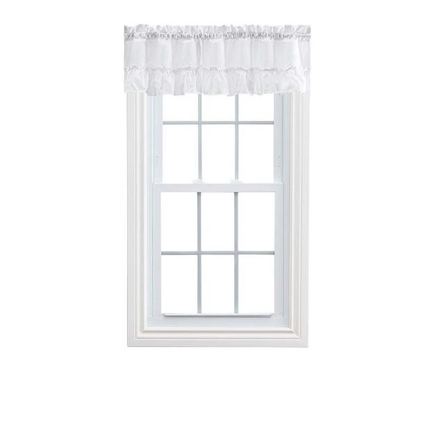 Rod Pocket High Quality Fabric Solid Color Window Ruffled Filler Valance 54 quot x13 quot White