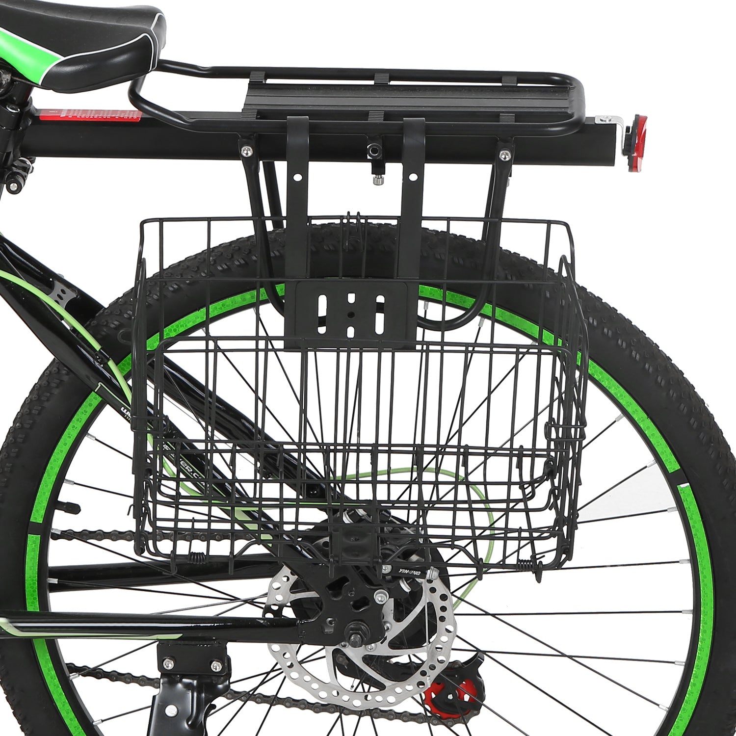 Folding Bike Basket Detachable Steel Wire Bike Handlebar Front Basket Rear Rack Hanging Basket Cycling Cargo Carrier