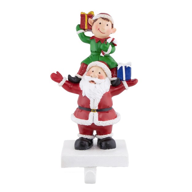 Santa And Elf Christmas Stocking Holder