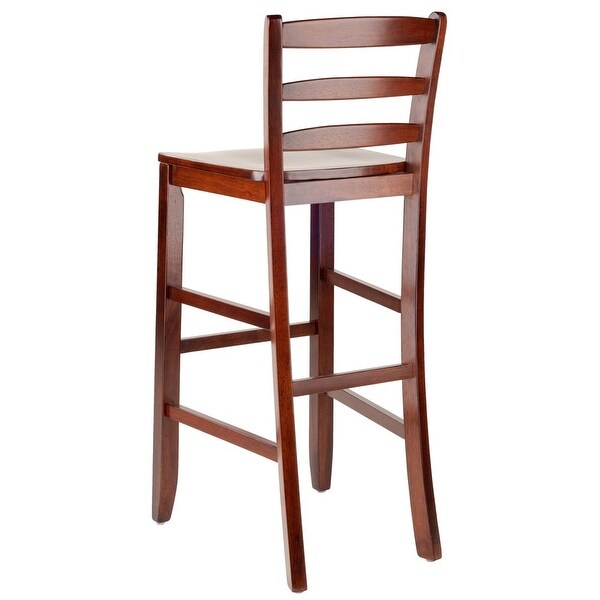 Wood Benjamin Ladder-Back Bar Stools， Set of 2， Walnut Finish