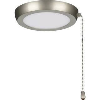 Progress Lighting AirPro 7 in. Painted Nickel Integrated LED Edgelit Ceiling Fan Light Kit with White Opal Shade P260002-152-30