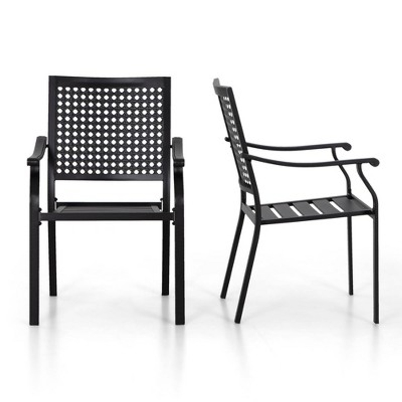 2pk Outdoor Metal Dining Chairs - Captiva Designs