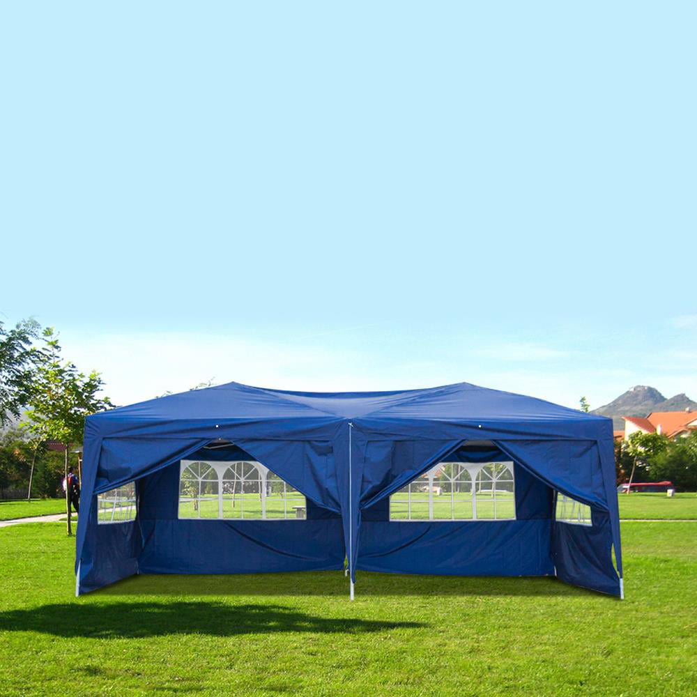 Zimtown 10'x20' Ez Pop up Backyard Canopy Heavy Duty Blue W/6 Sides