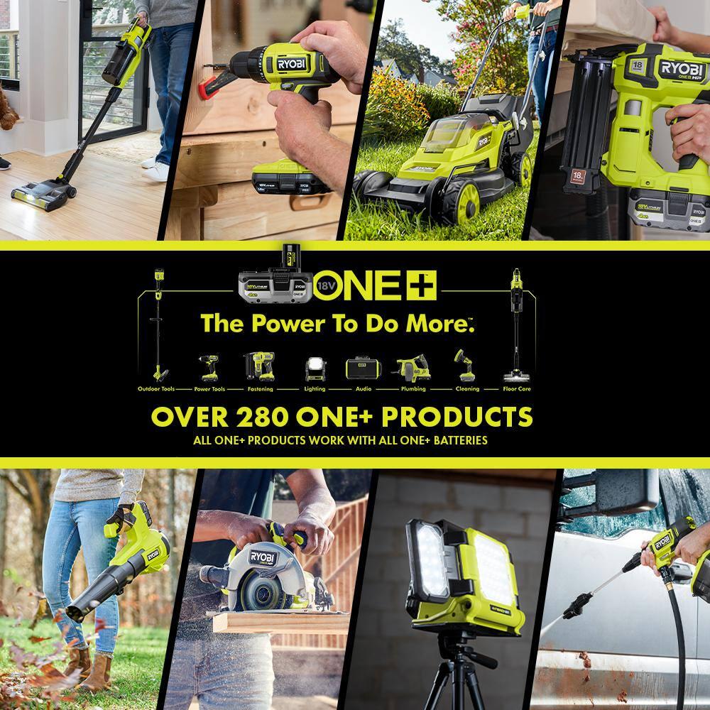 RYOBI ONE HP 18V Brushless Whisper Series String Trimmer w Extra 5Pack PreCut Spiral Line 60Ah Battery and Charger