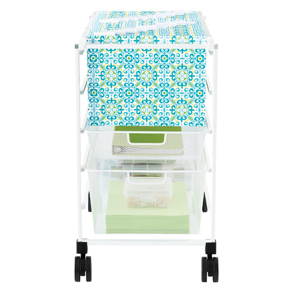 Elfa White Mesh File Carts