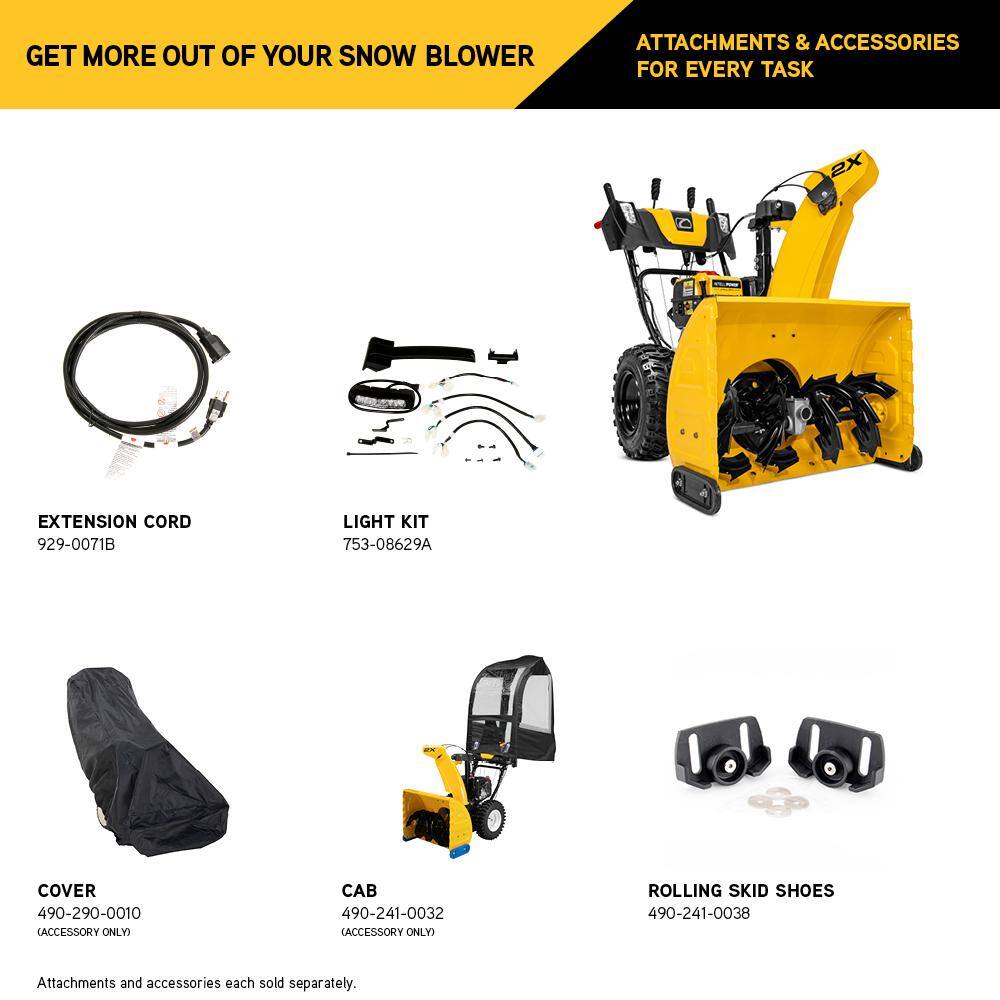 Cub Cadet 2X 28 in. 272cc IntelliPower Two-Stage Electric Start Gas Snow Blower with Power Steering and Steel Chute 2X 28 IP