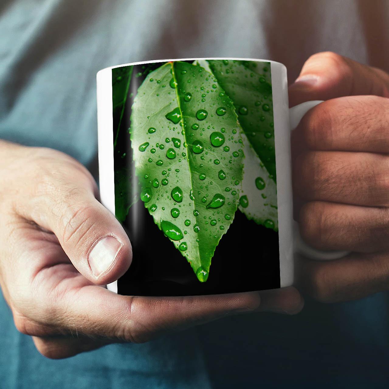 Green Leaf Water Nature NEW White Tea Coffee Ceramic Mug 11 oz | Wellcoda