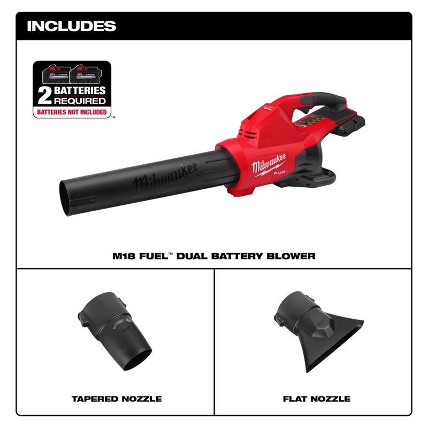 MW M18 FUEL Dual Battery 2824-20 145 mph 600 CFM 18 V Battery Handheld Blower Tool Only (2 BATTERIES REQUIRED， NOT INCLUDED)