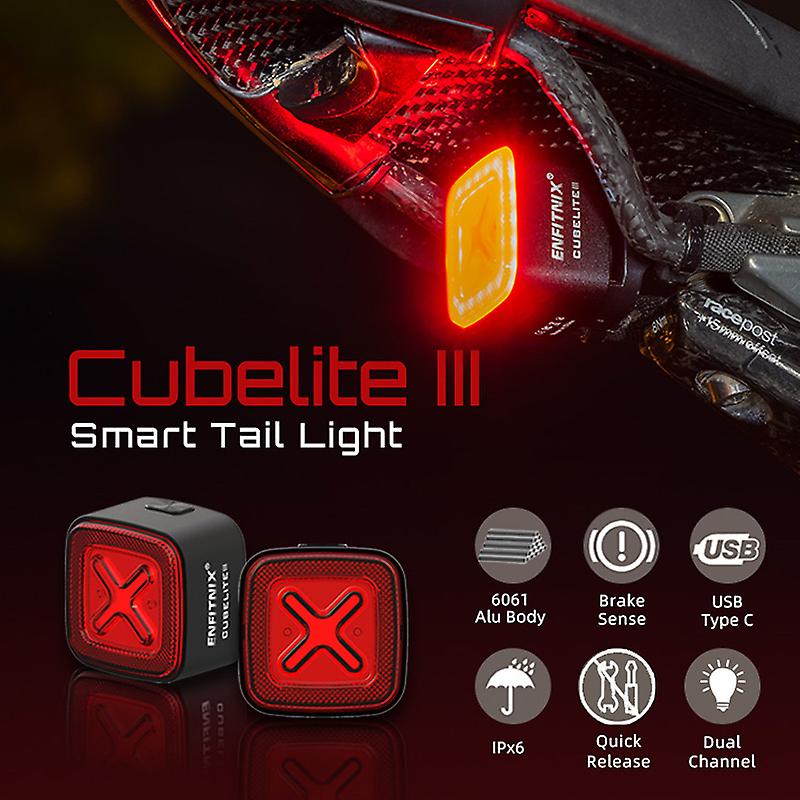 Smart Tail Light Bicycle Brake Warning Light Ultra Bright Rear Light Usb Charge Led Night Warning Light